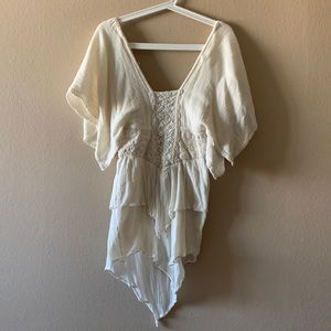 Revolve white Indian cotton backless dress